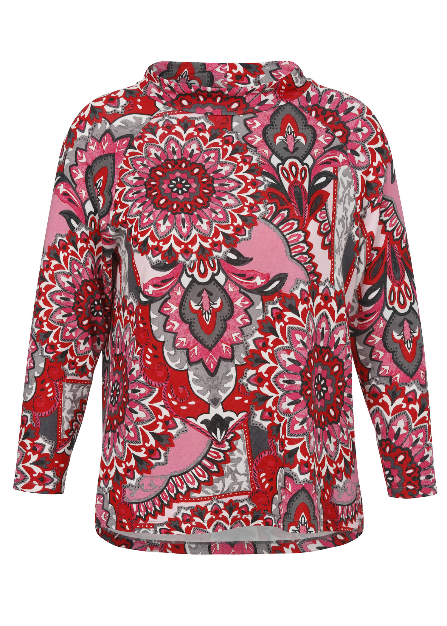 Stehkragen-Sweatshirt mit floralem Print /