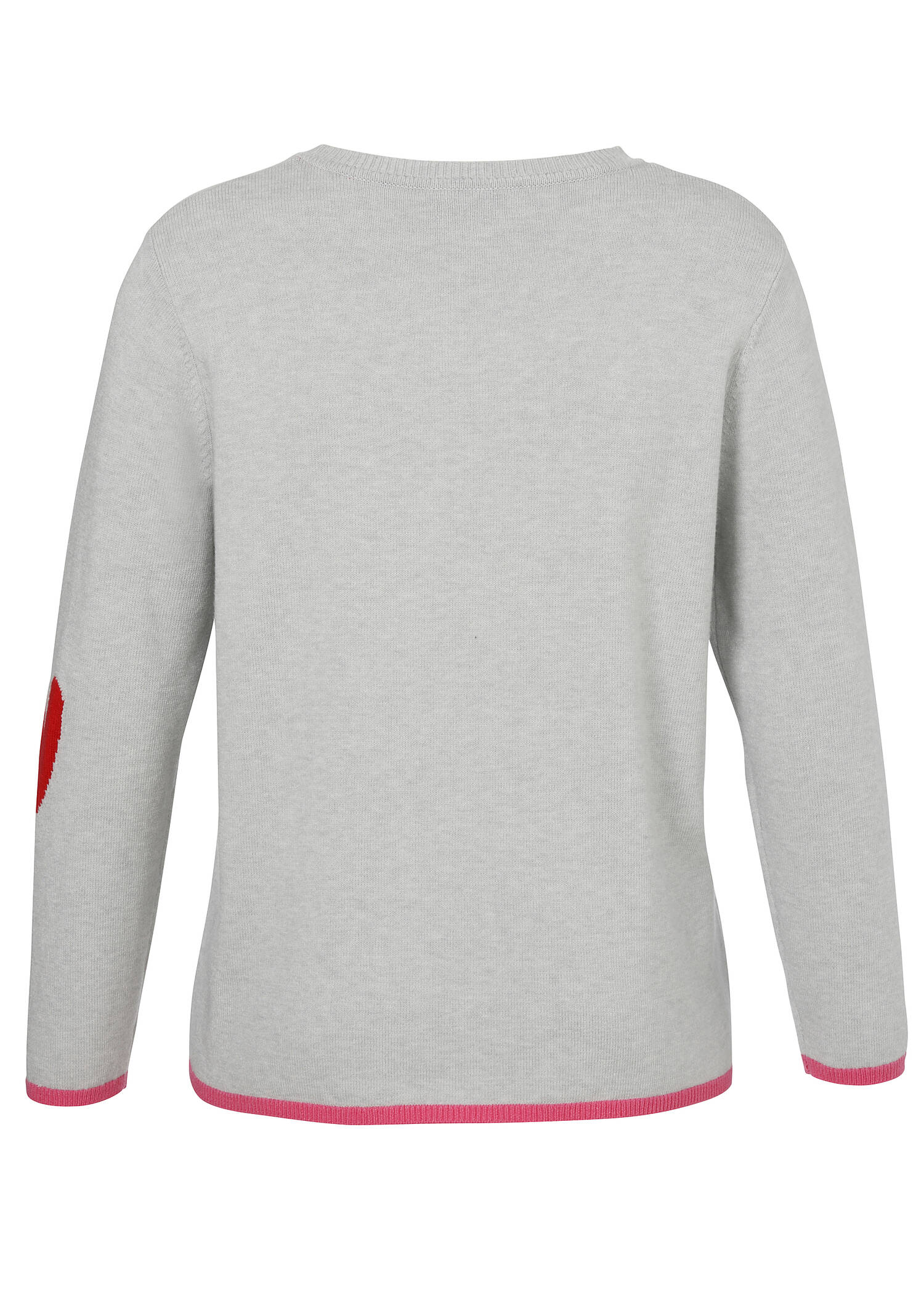 Femininer Feinstrick-Pullover mit eingestrickten Herzen /
