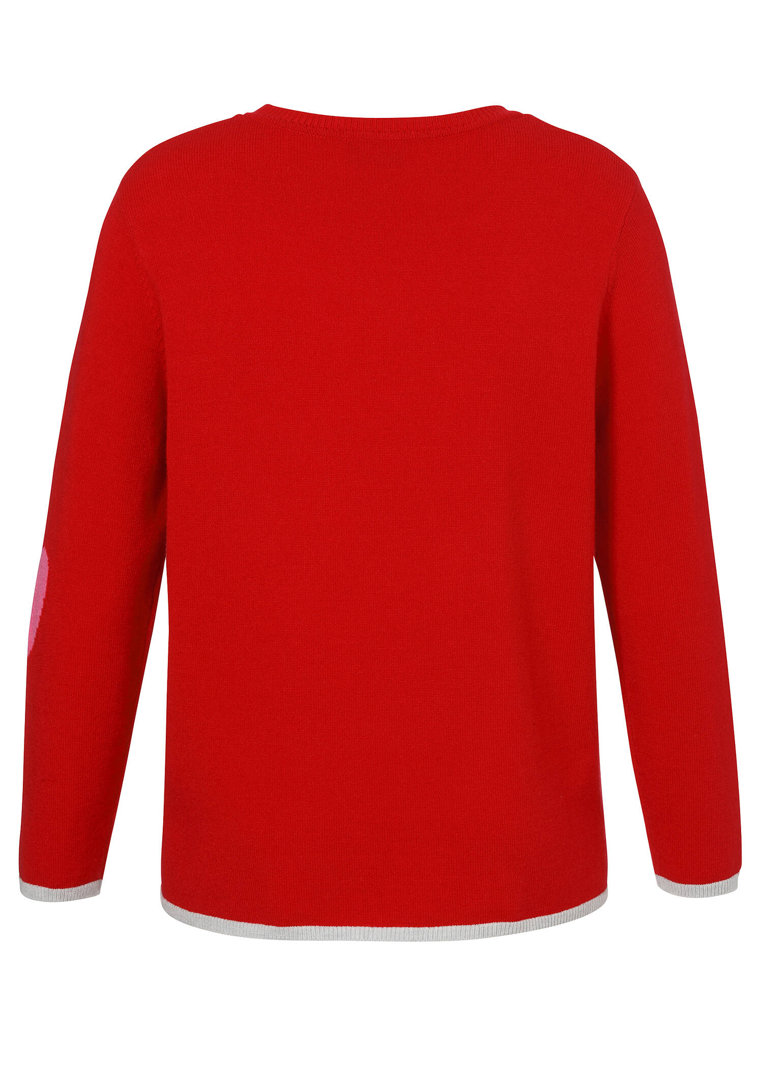 Femininer Feinstrick-Pullover mit eingestrickten Herzen /