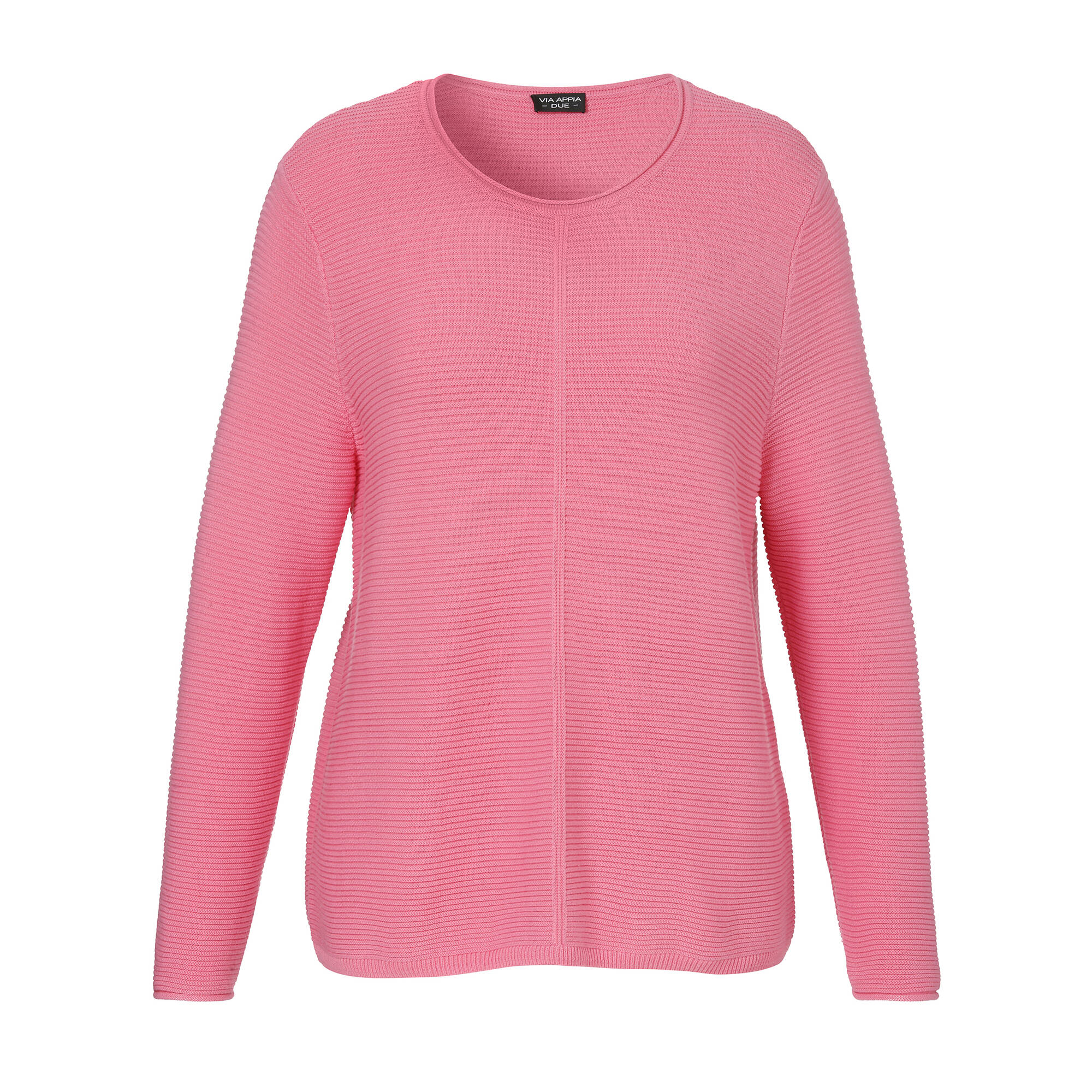 Feingerippter Pullover in Pink