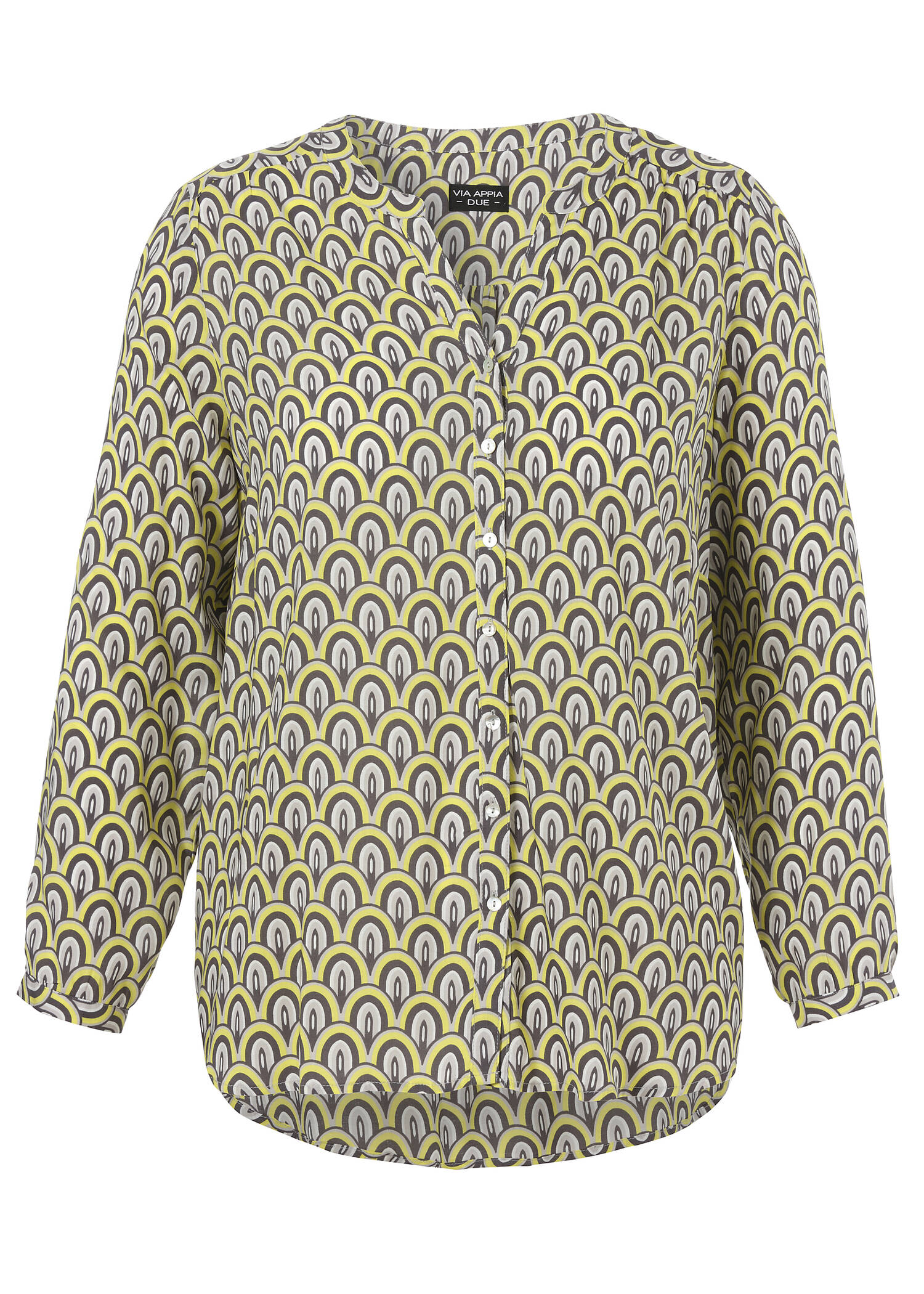 Klassische Bluse mit Allovermuster /