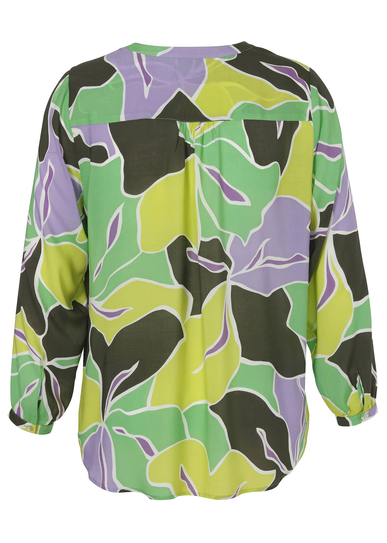 Fließende Viskose-Bluse mit floralem Allover-Print /