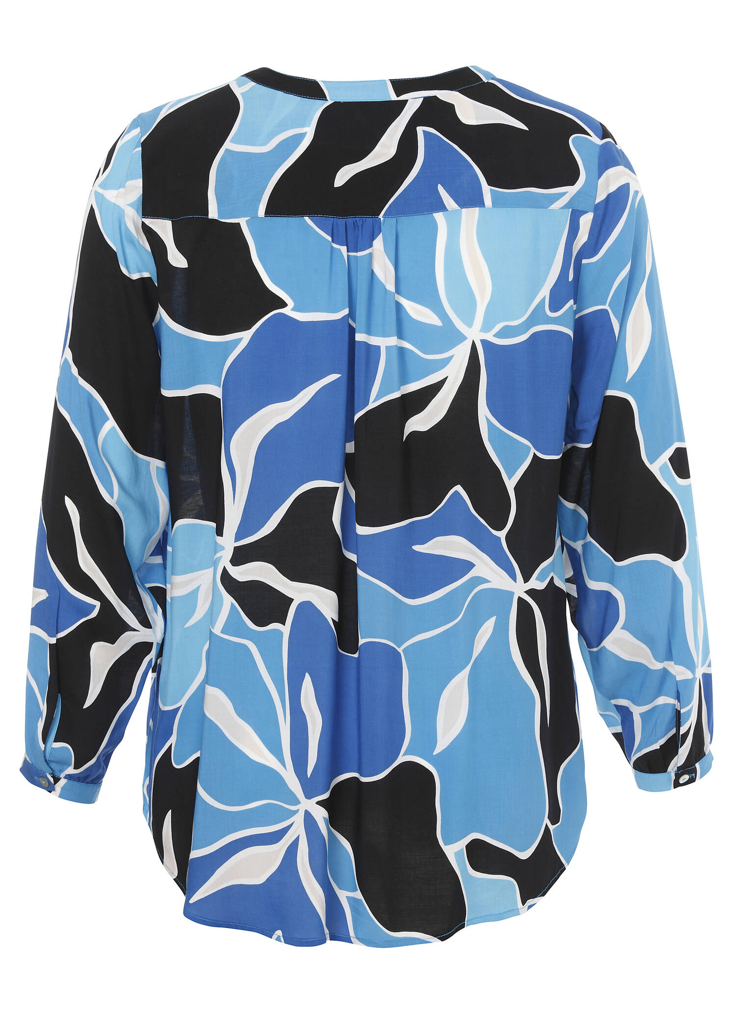 Fließende Viskose-Bluse mit floralem Allover-Print /