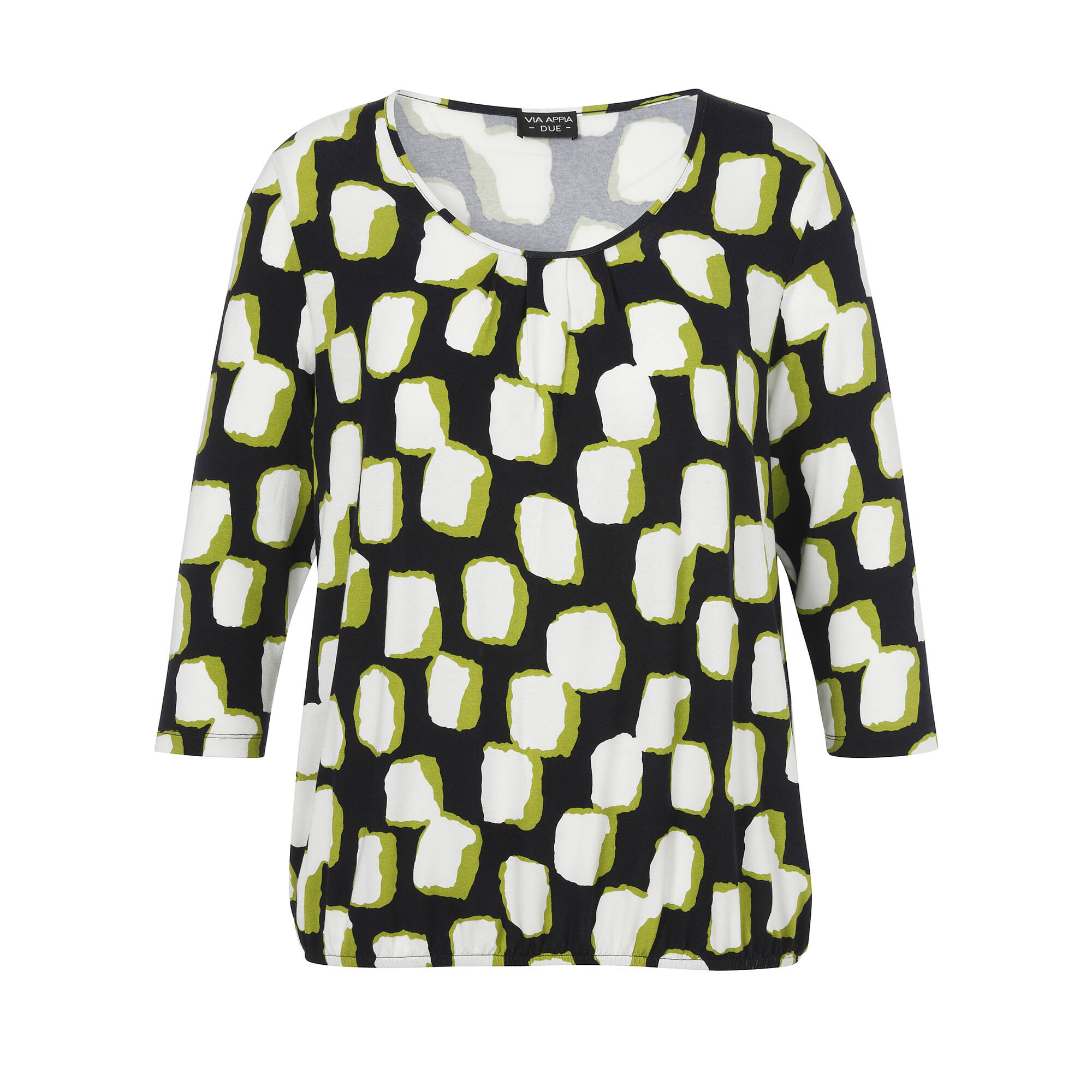 3/4 Arm Print Shirt mit Gummizug-Saum