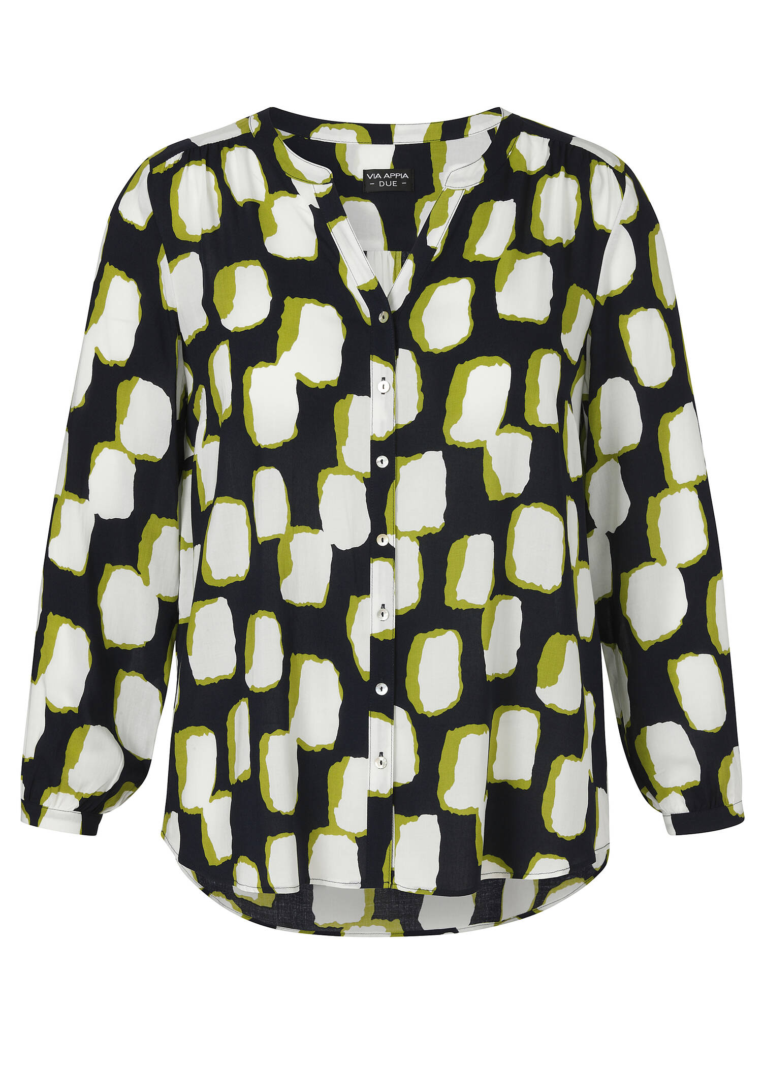 Fließende Viskose-Bluse mit Allover-Print / 