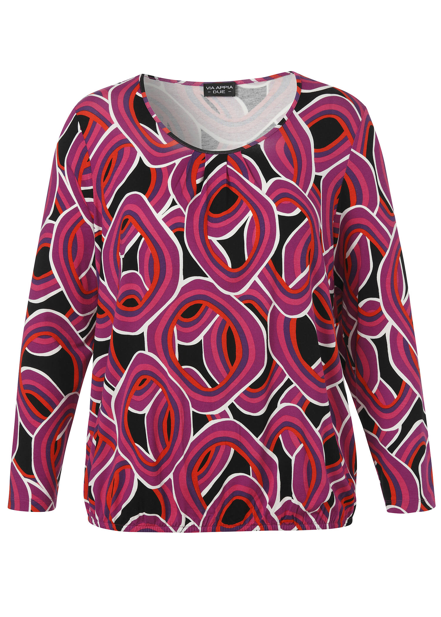 Feminines Langarm-Shirt mit Gummizugbund /
