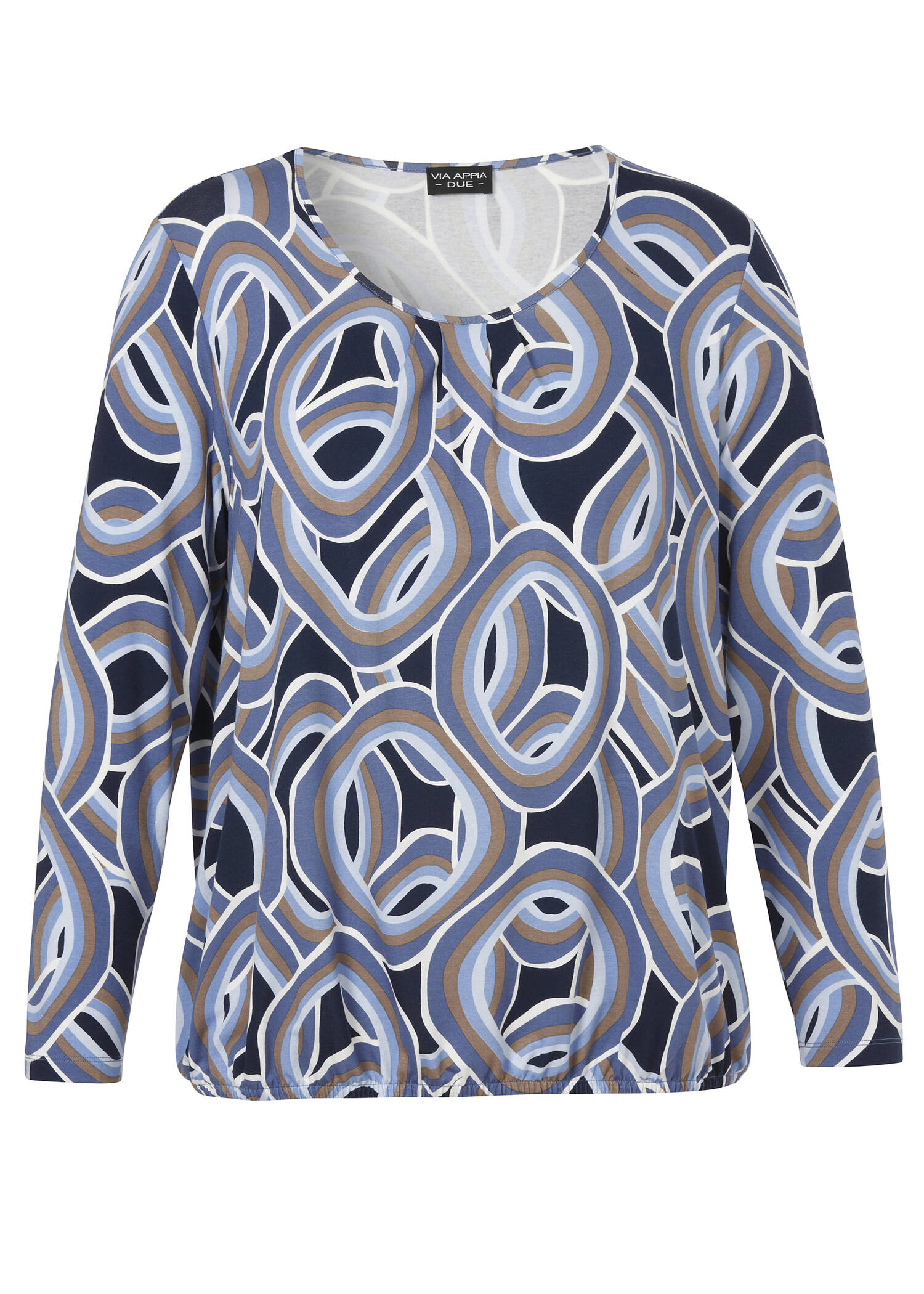 Feminines Langarm-Shirt mit Gummizugbund /