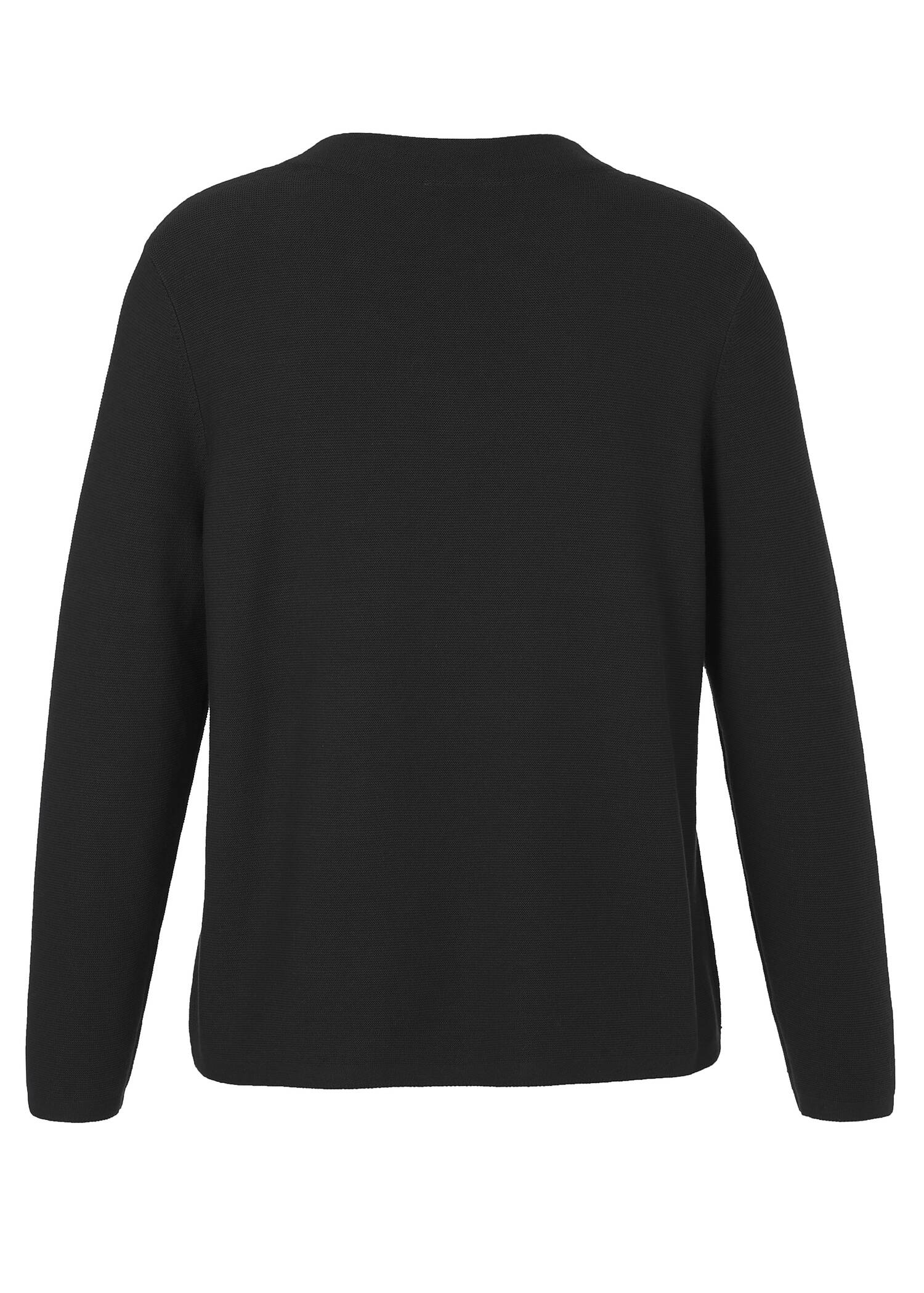 Softer Baumwoll-Pullover mit Stehkragen linksgestrickt /