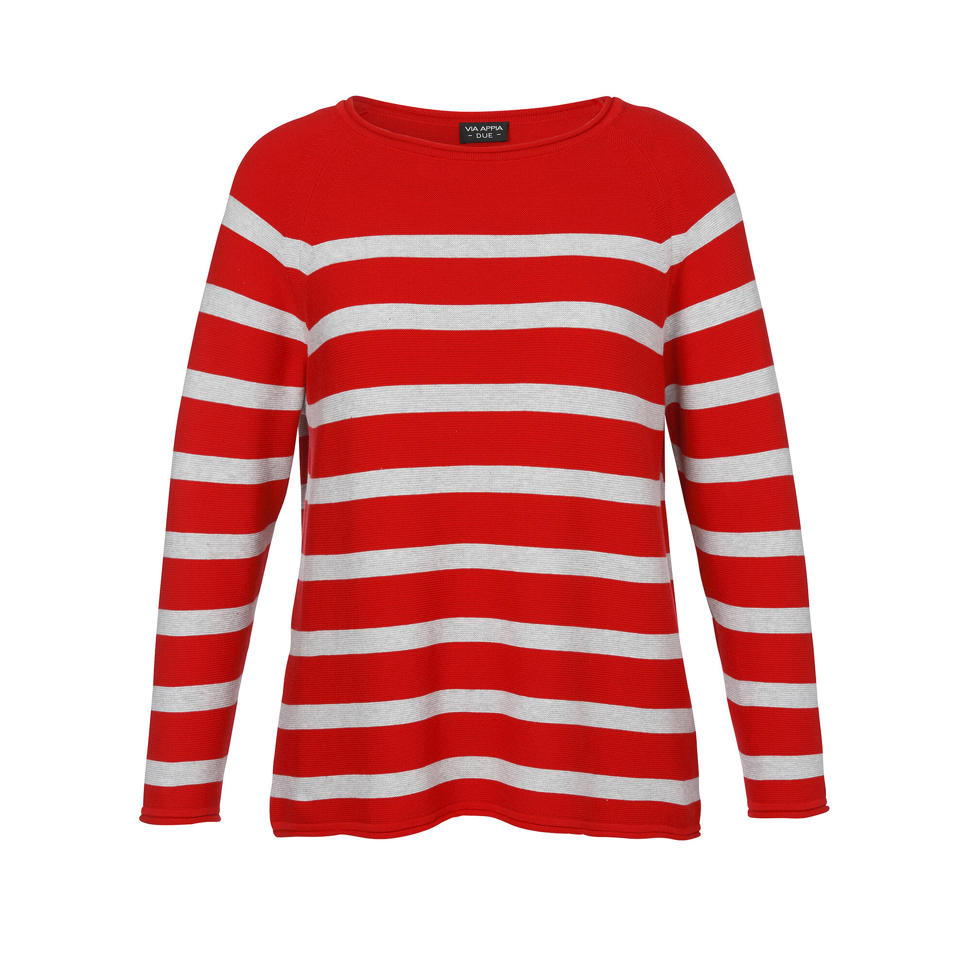Leichter Baumwoll-Pullover mit Streifen