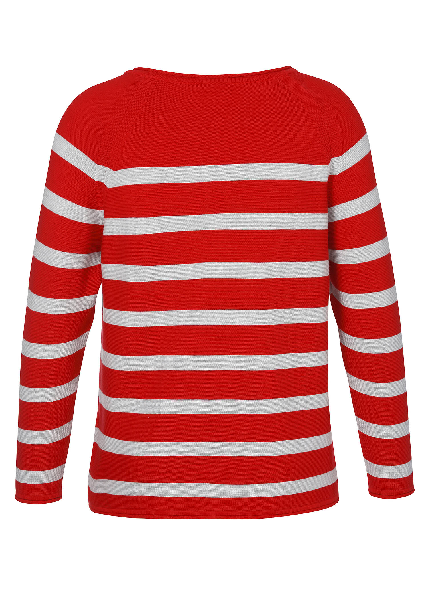 Leichter Baumwoll-Pullover mit Streifen /