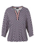 3/4-Arm Print-Shirt mit Gummizugsaum / 
