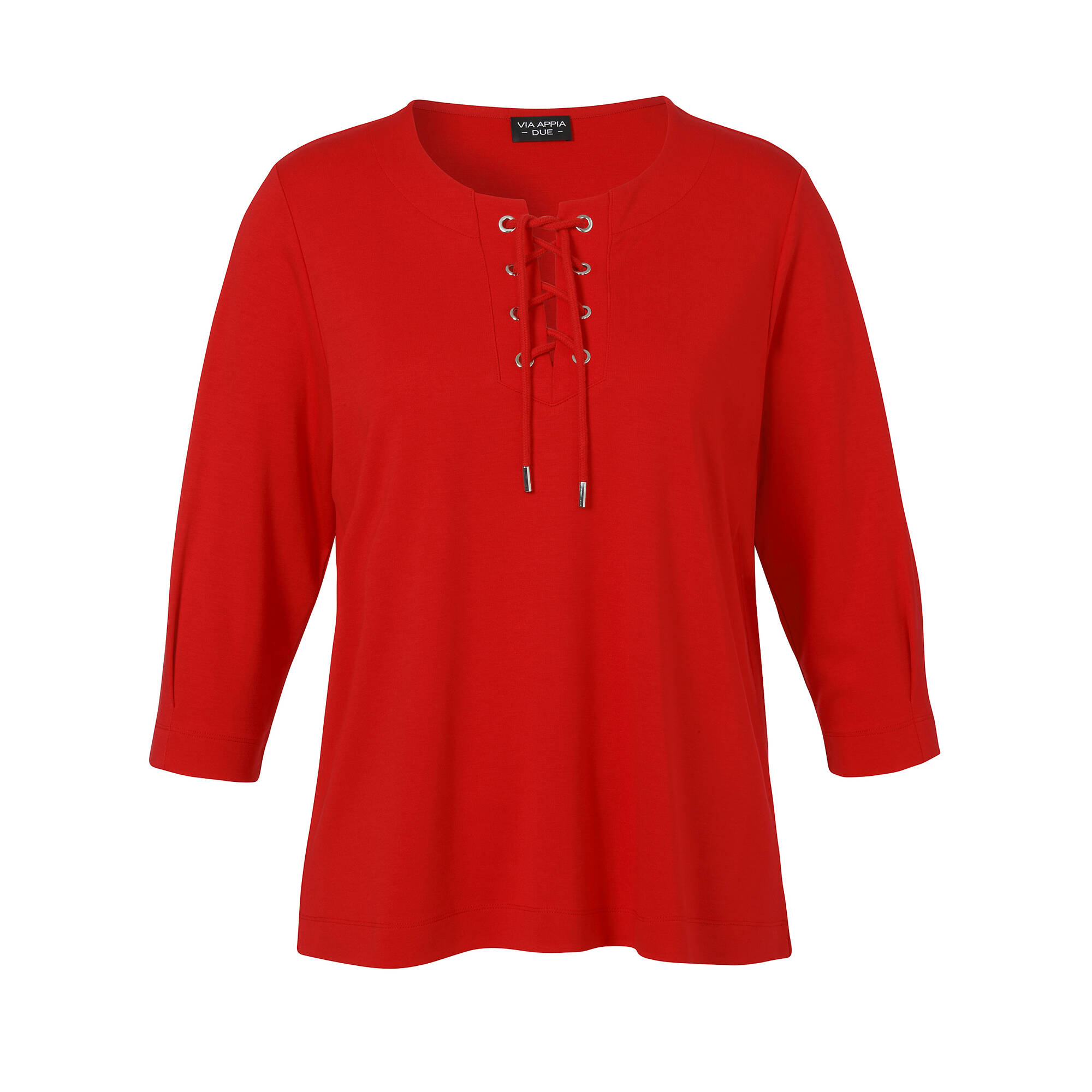 3/4-Arm Sweatshirt mit geschnürtem Ausschnitt