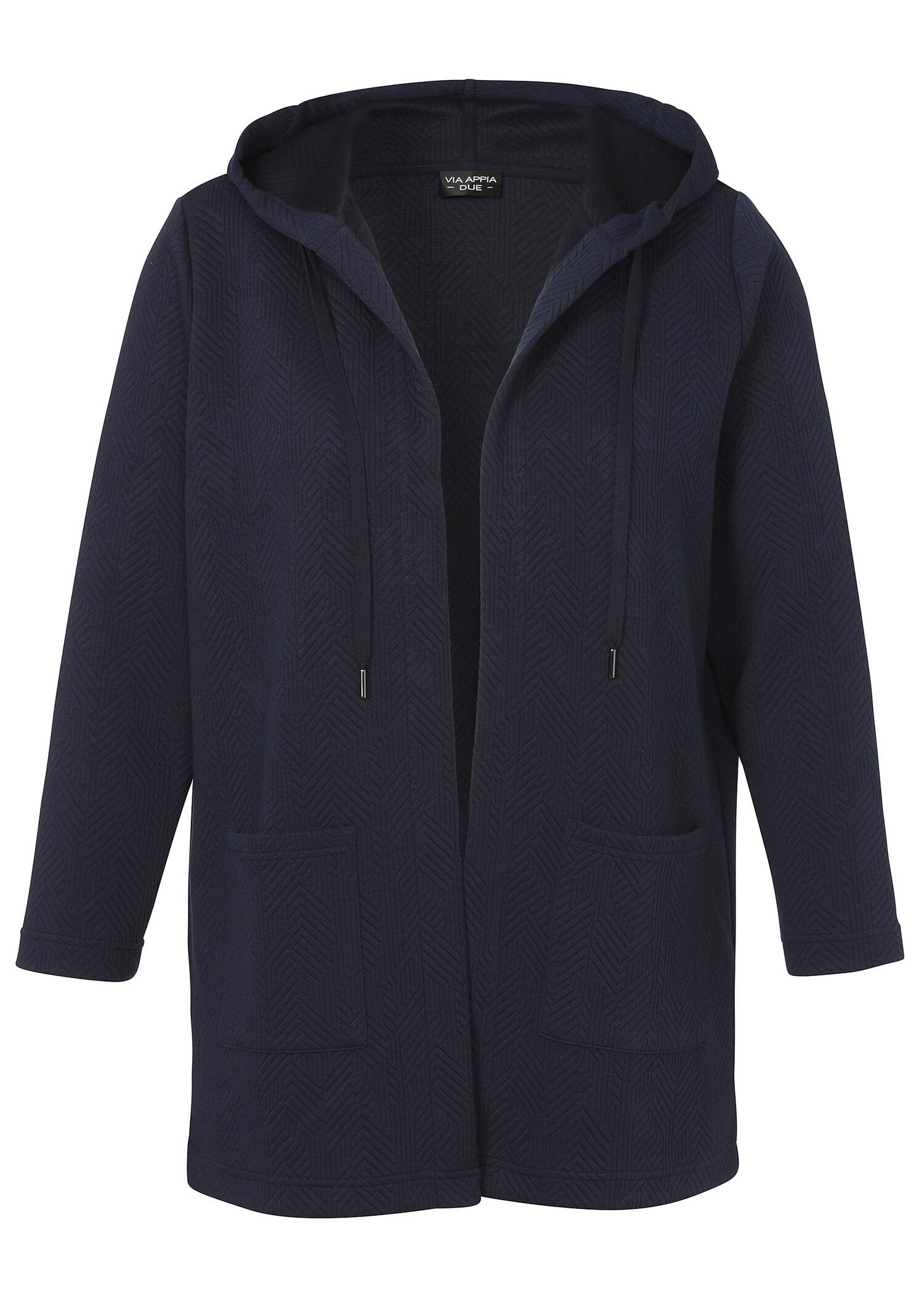 Offene Longjacke mit Kapuze /