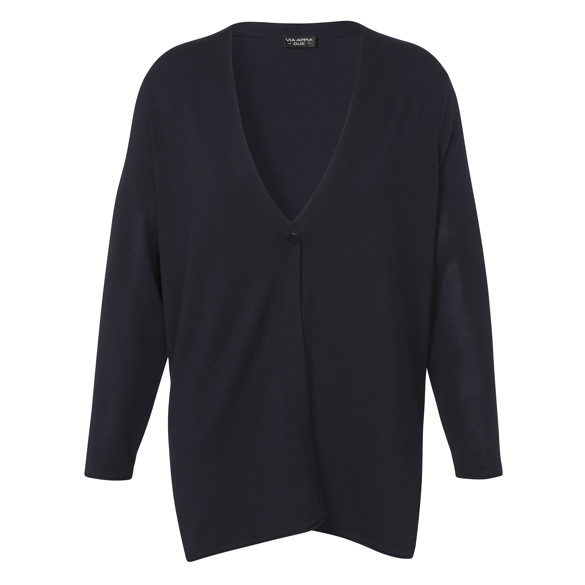 Long Feinstrickjacke Marine