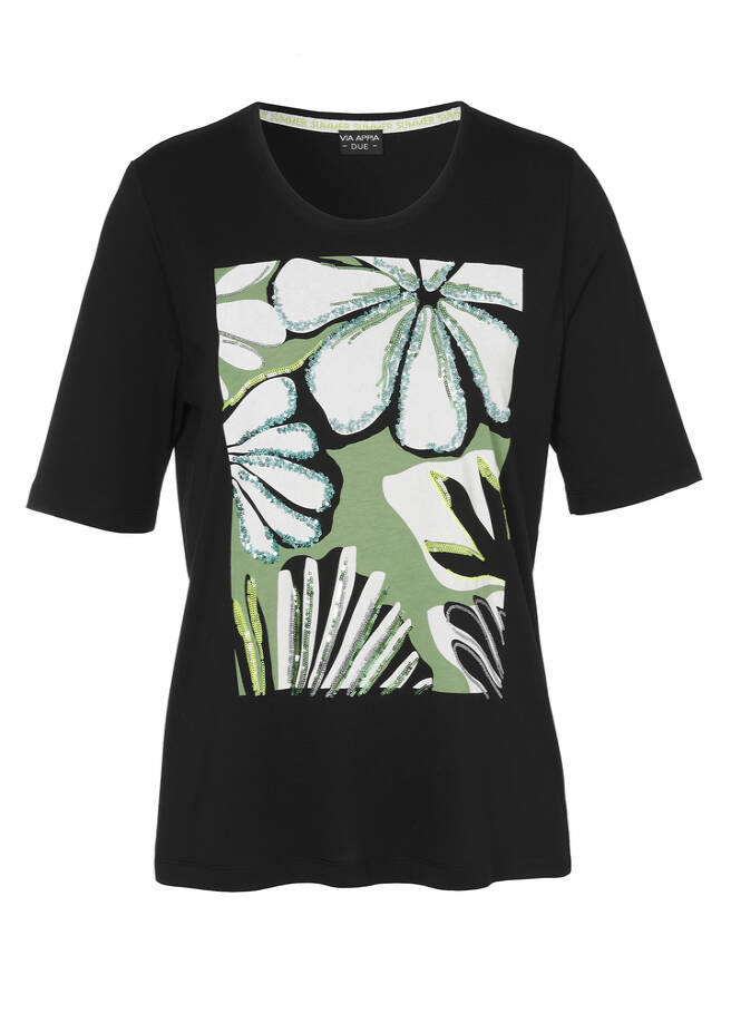 Softes T-Shirt mit geschmücktem Front-Motiv / 