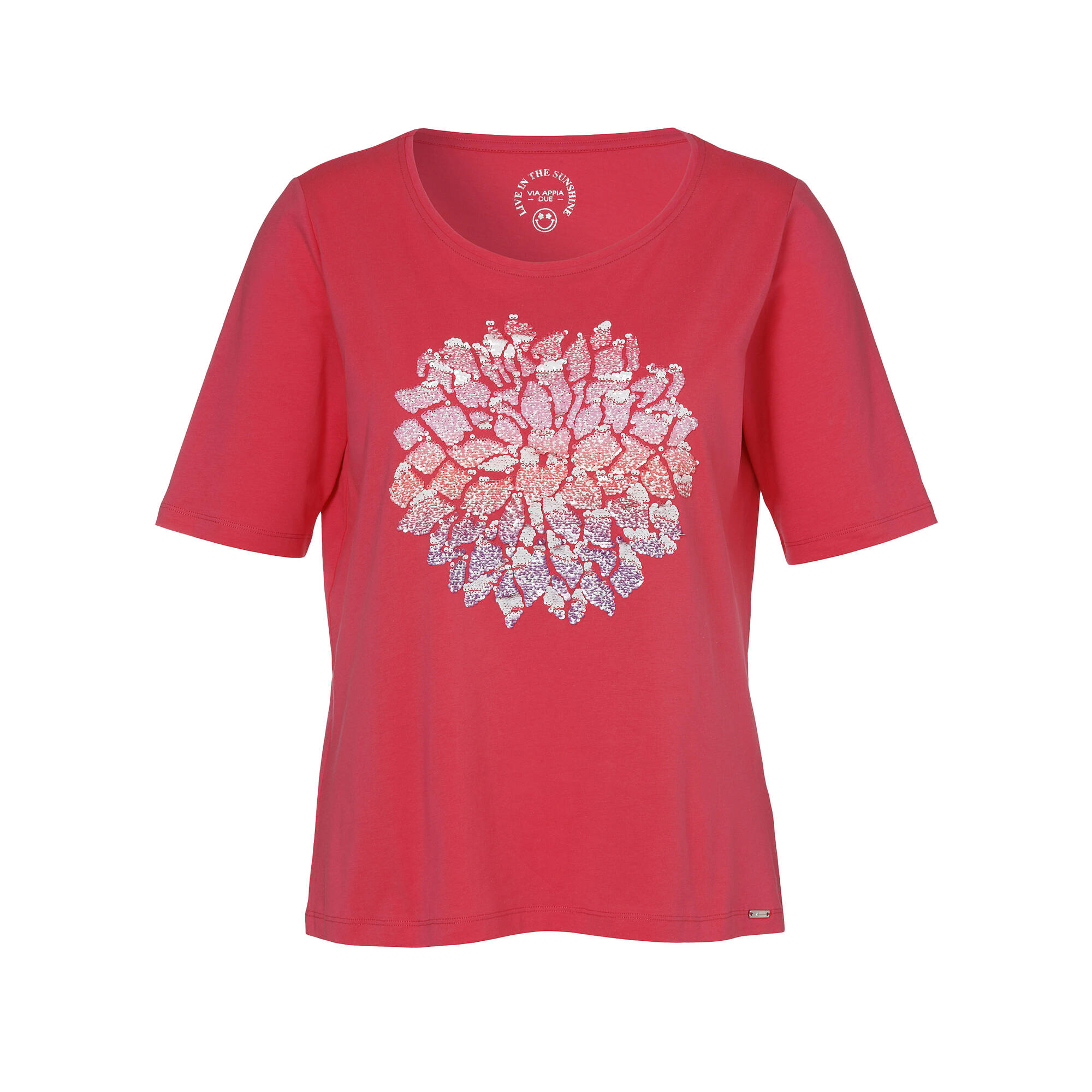 Softes Baumwoll-T-Shirt mit Pailletten-Motiv