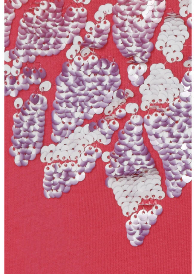 Softes Baumwoll-T-Shirt mit Pailletten-Motiv / 