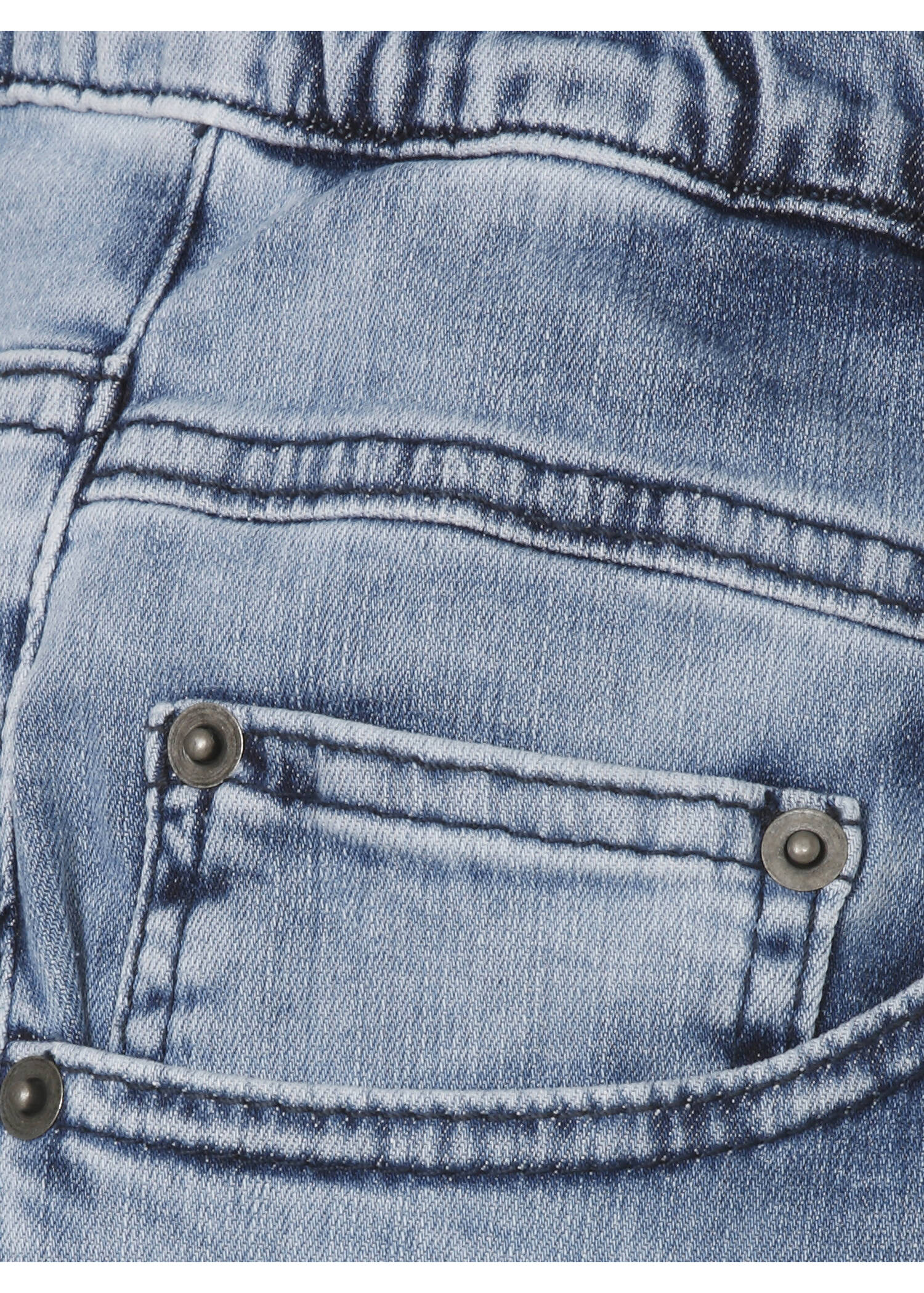 Verwaschene 5-Pocket Jeans mit Dehnbund /