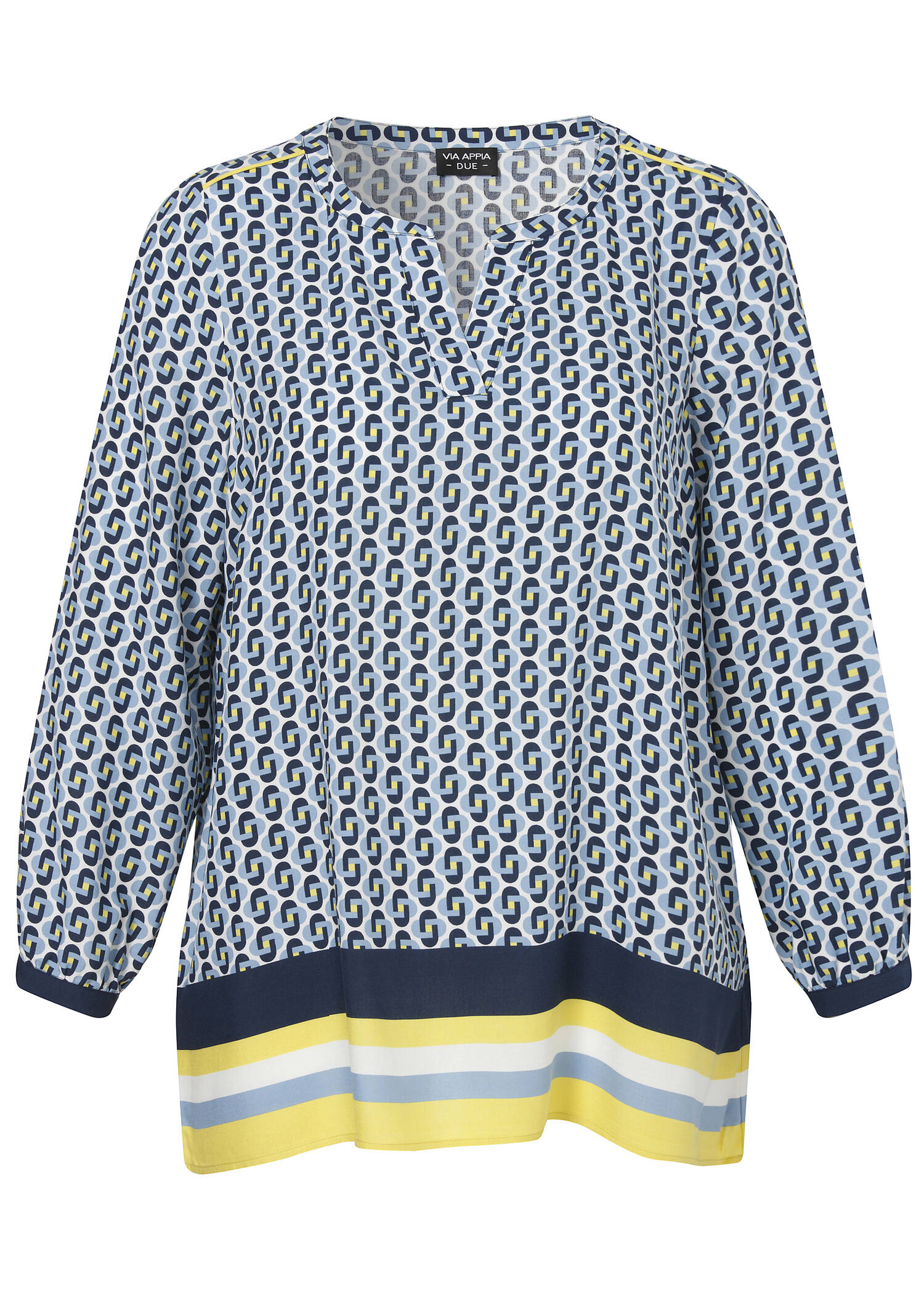 Fließende Viskosebluse mit Allover-Print /