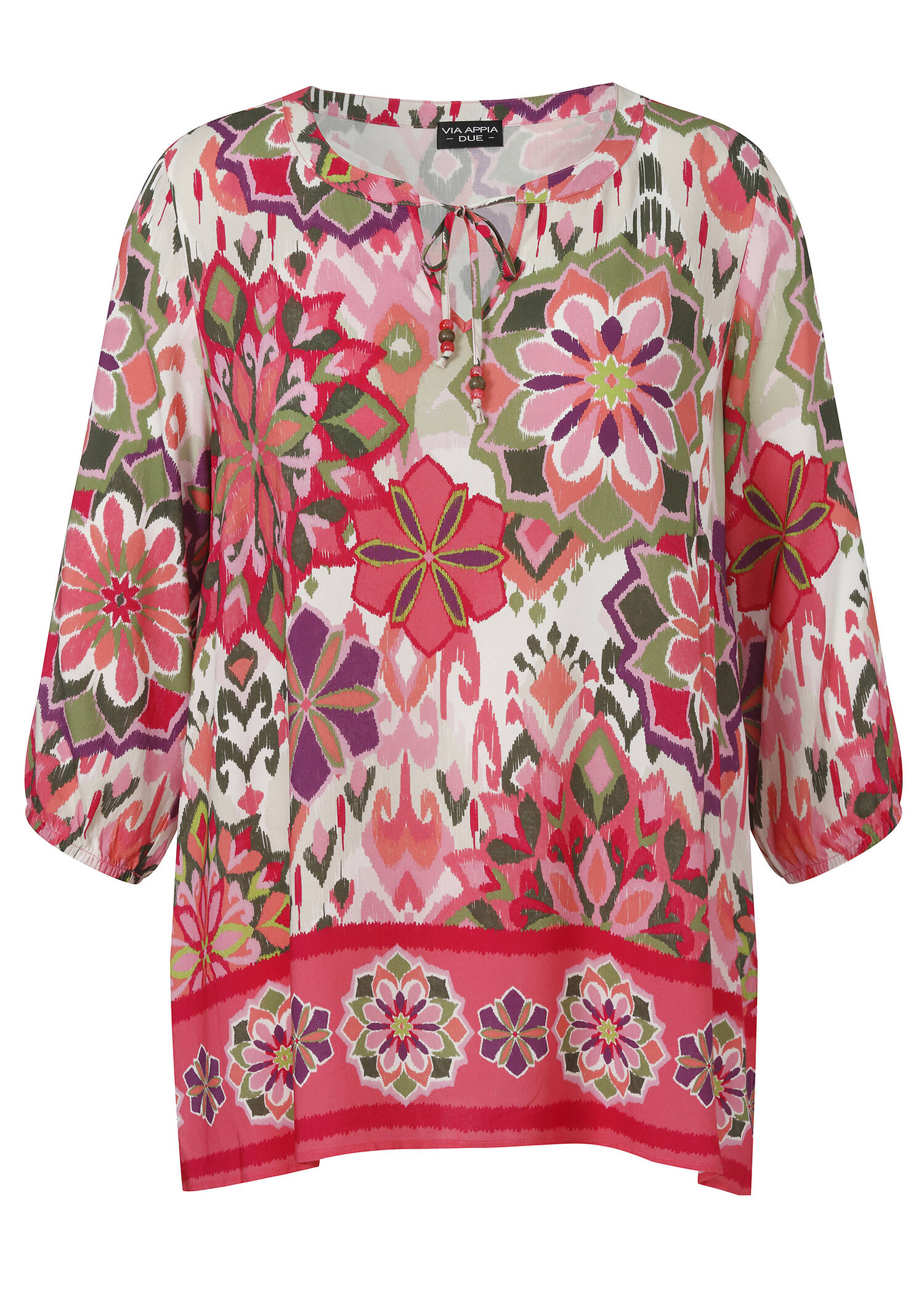 3/4-Arm-Print Tunika aus zarter Viskose /