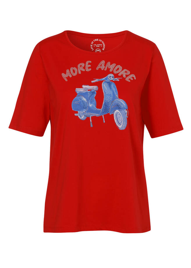 Softes Baumwoll-Shirt mit geschmücktem Vespa-Motiv / 