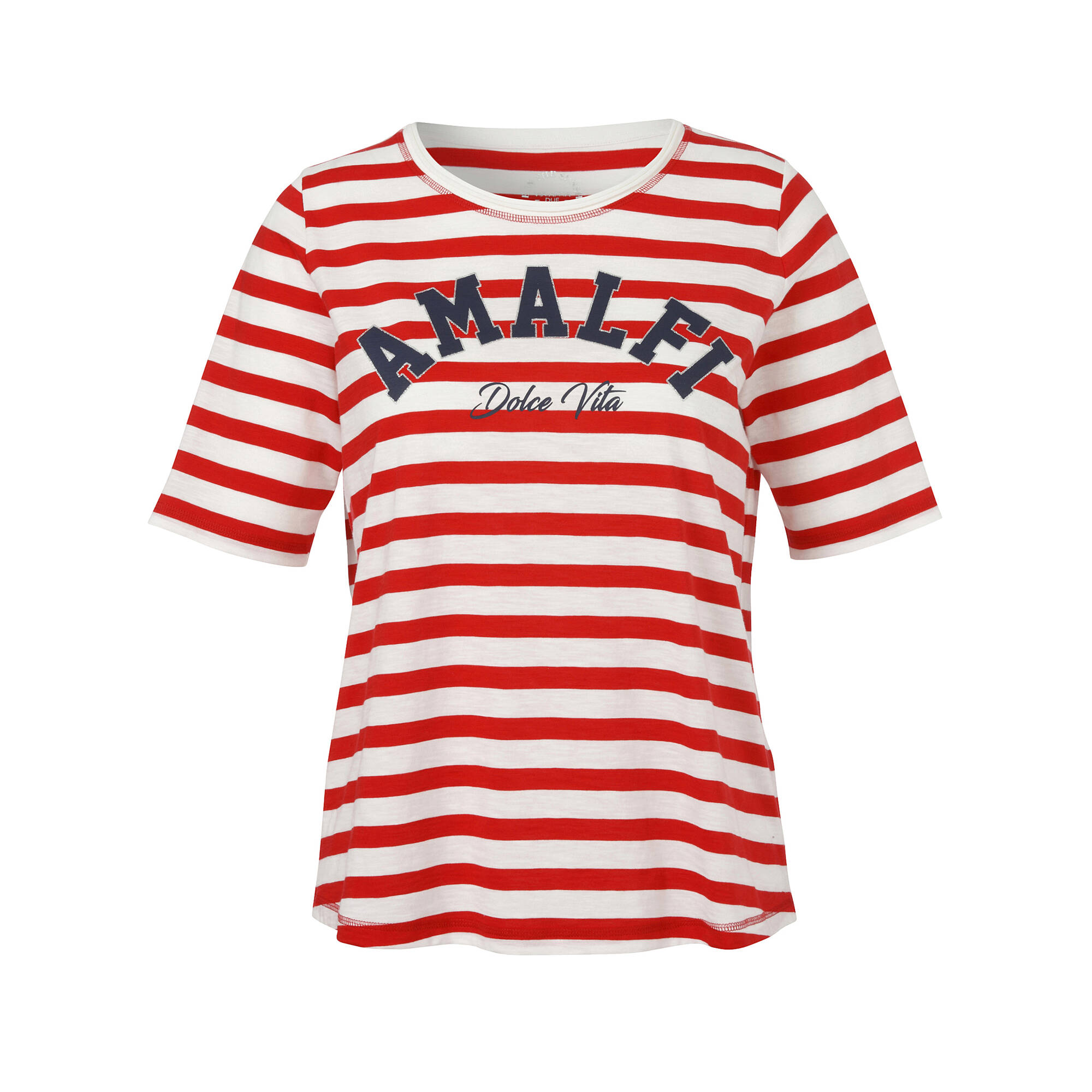 Softes Baumwoll-Shirt mit Streifen und Letter-Print