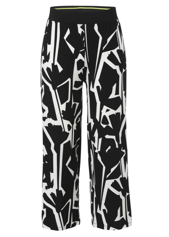 7/8 Viskose-Jersey Print Hose mit weitem Bein / 