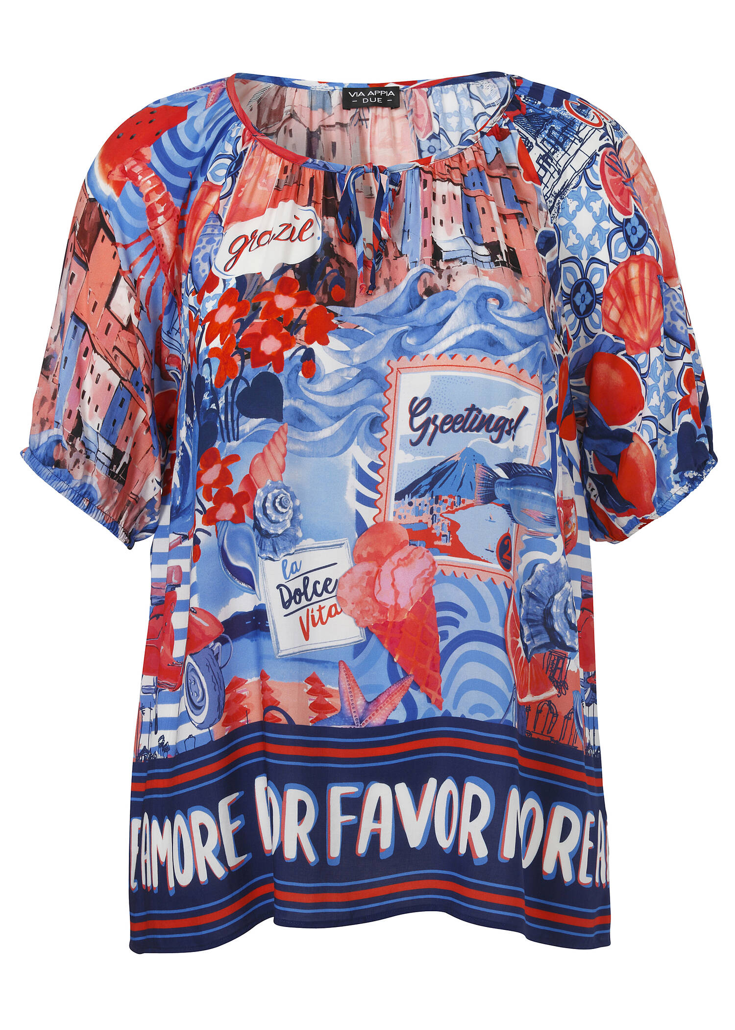 Halbarm Viskose-Bluse "More Amore" /