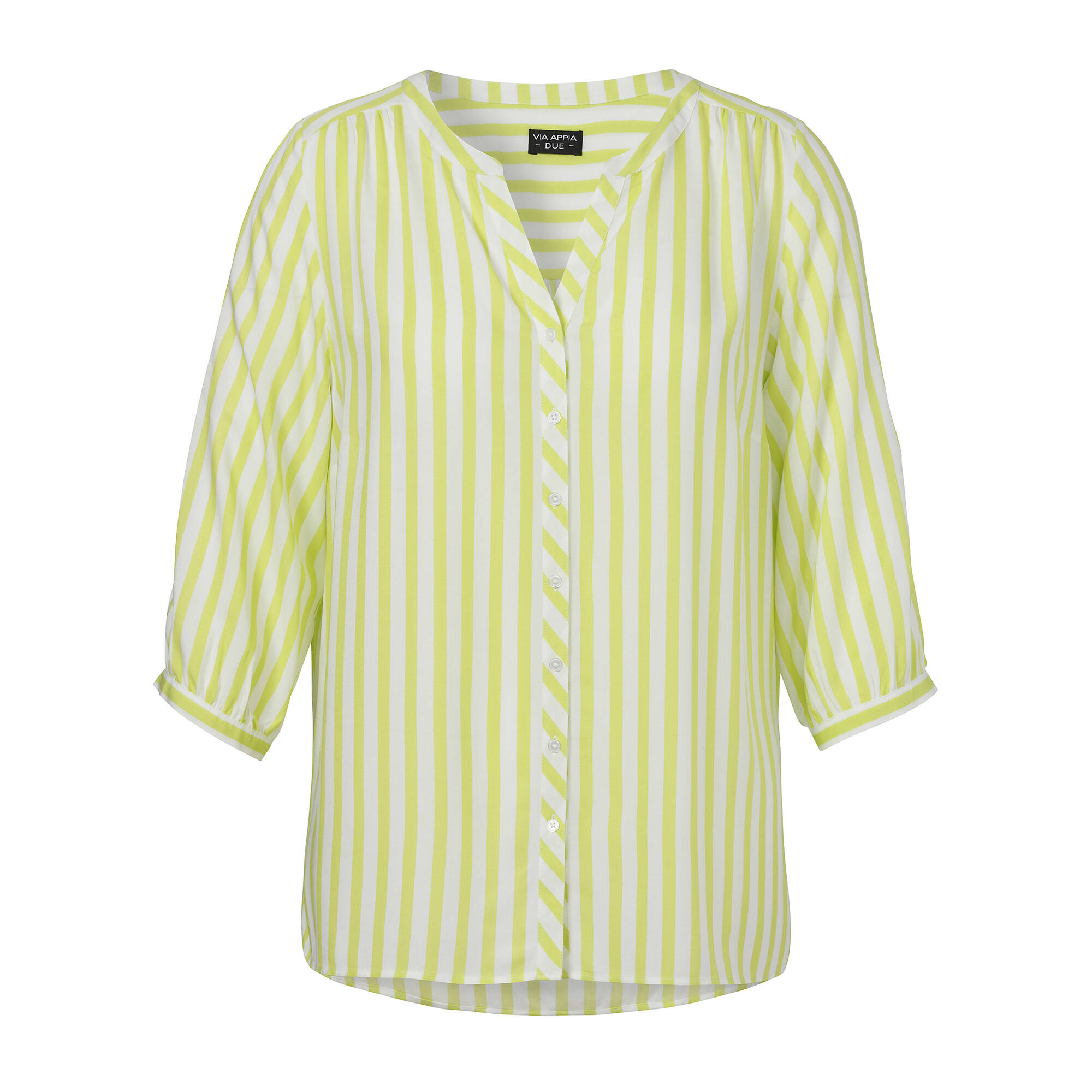 Längsgestreifte 3/4-Arm Viskose-Bluse