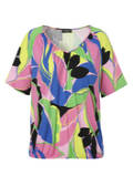 Sommerliches Print-Shirt mit Gummizug-Saum / 