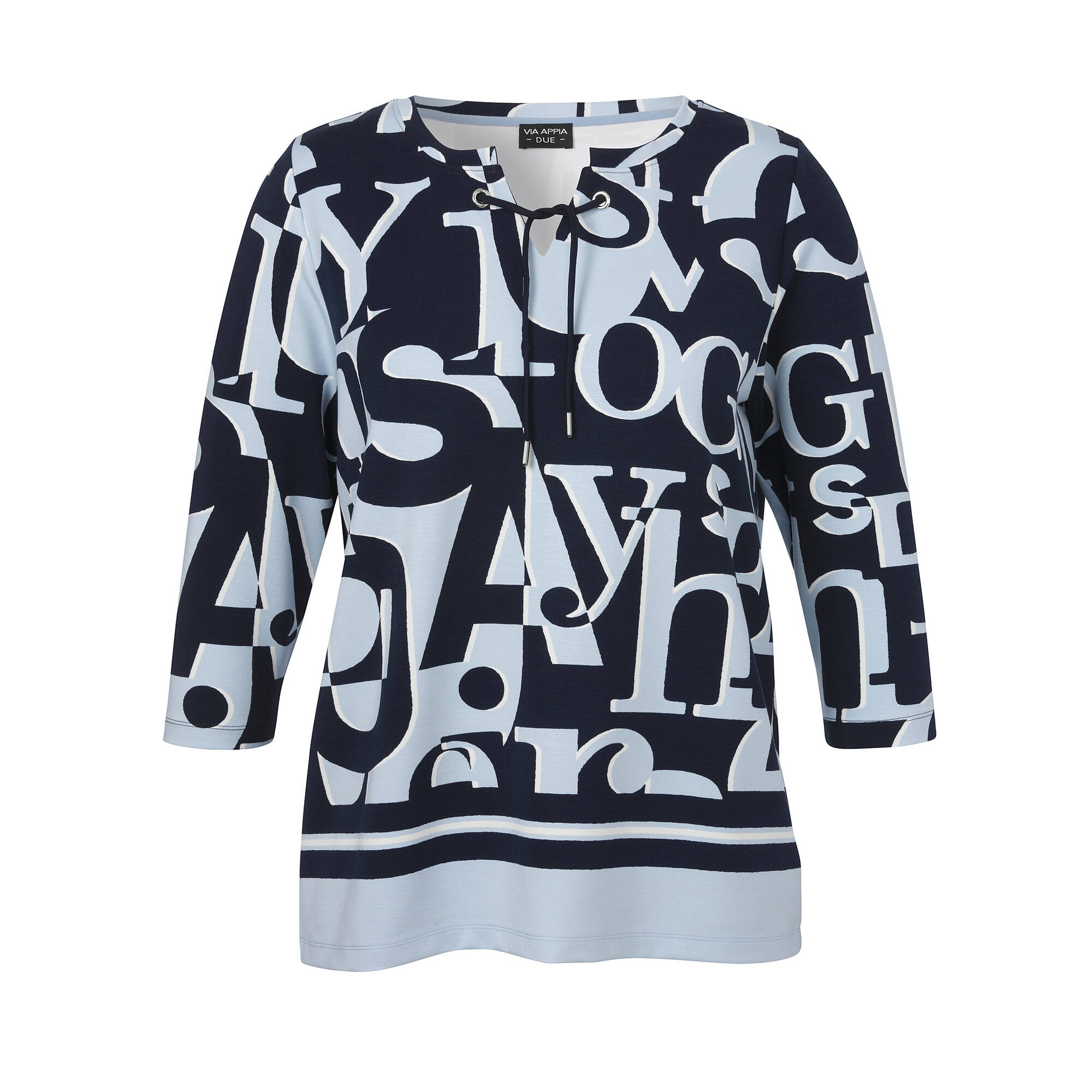 Bicolor Print Sweatshirt Eisblau - Marine Bicolor Print Sweatshirt Eisblau - Marine