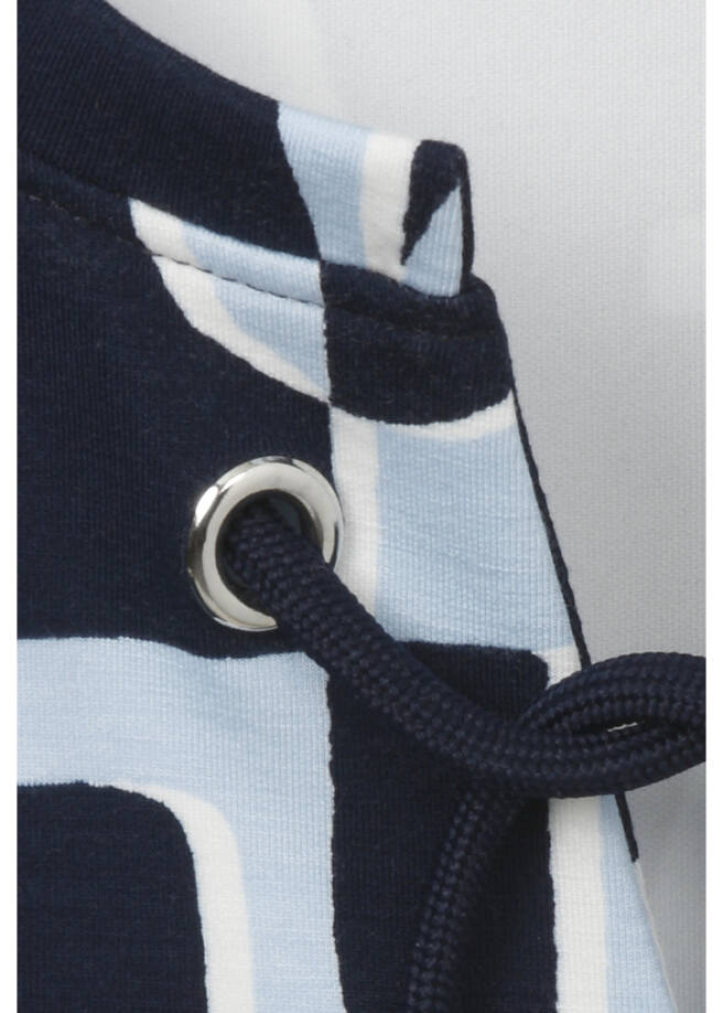 Bicolor Print Sweatshirt Eisblau - Marine / 