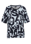 Bicolor Print T-Shirt Eisblau - Marine / 