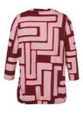 3/4-Arm Print-Shirt mit Gummizugsaum / 