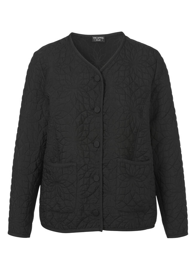 Schwarze Jacke mit Strukturmuster / 