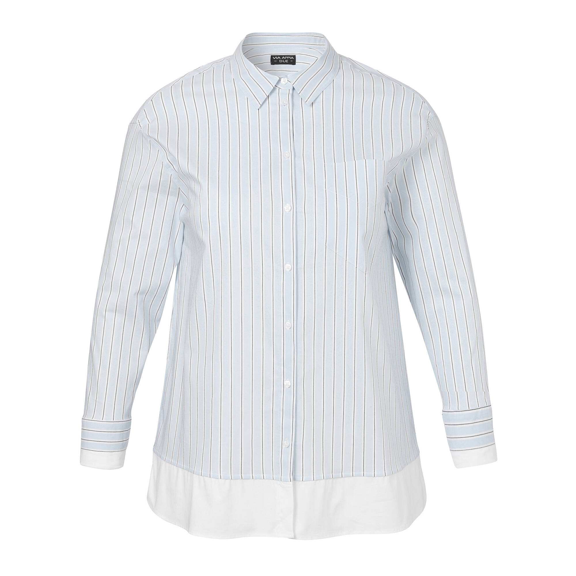 Edle Baumwoll-Stretch Bluse mit Streifen-Dessin Edle Baumwoll-Stretch Bluse mit Streifen-Dessin