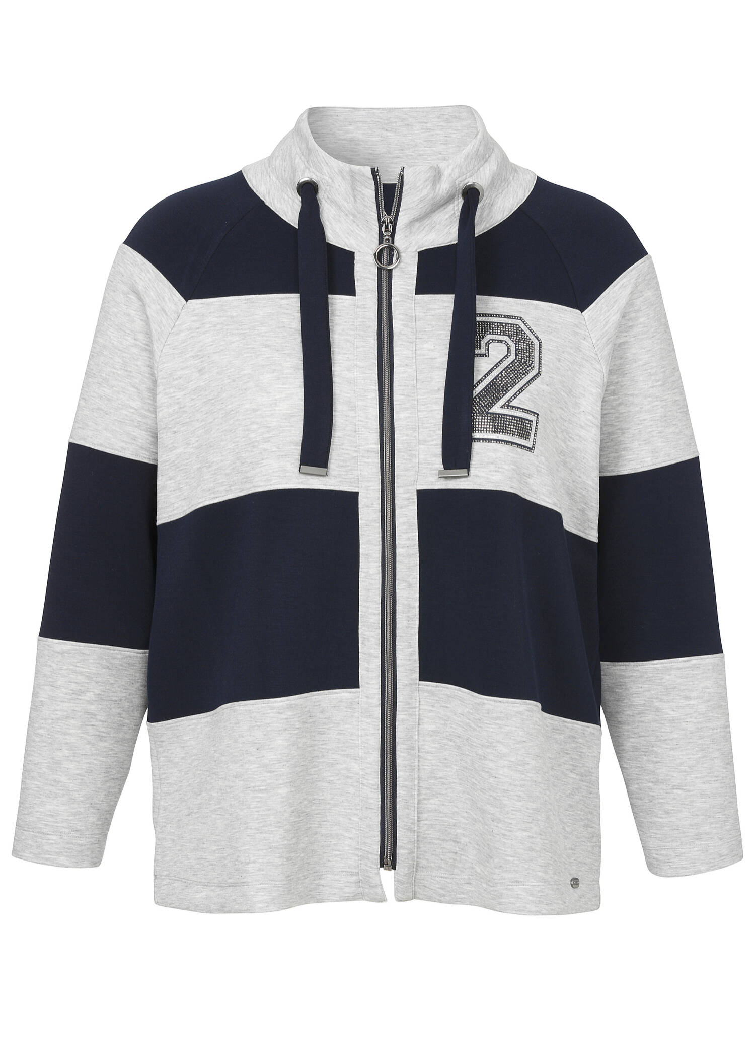 Sweatjacke mit Stehkragen Sporty Deluxe Silber - Marine /
