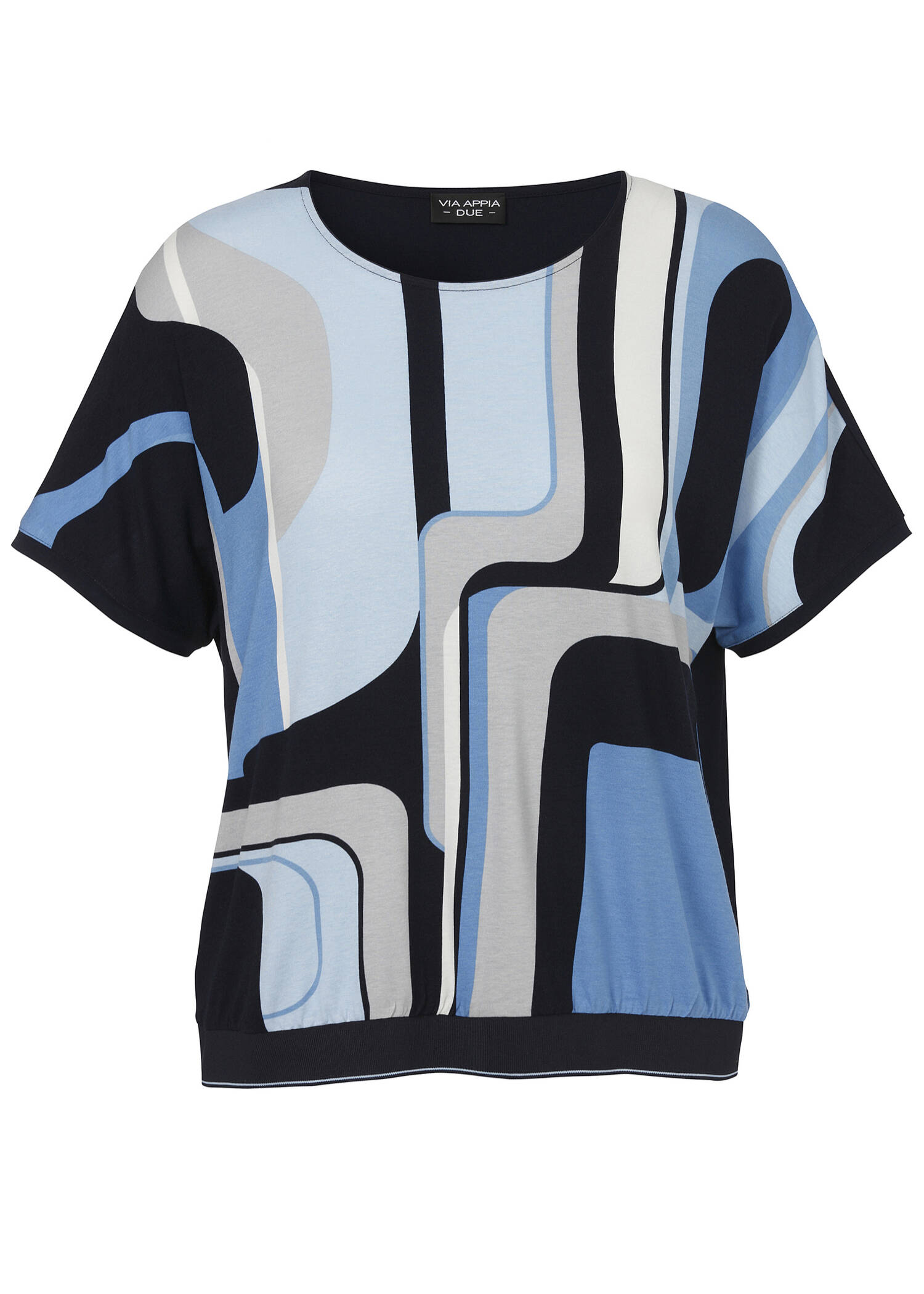 Viskose-Jersey Shirt Geometric Print /
