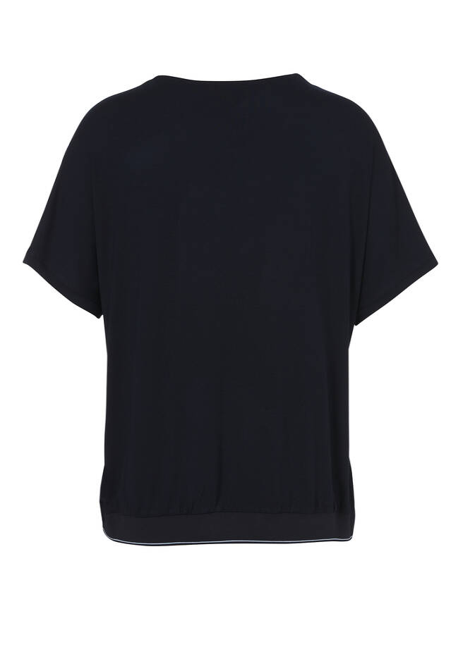 Viskose-Jersey Shirt Geometric Print / 