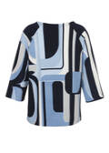 3/4-Arm Print Sweatshirt mit feiner Rippstruktur / 