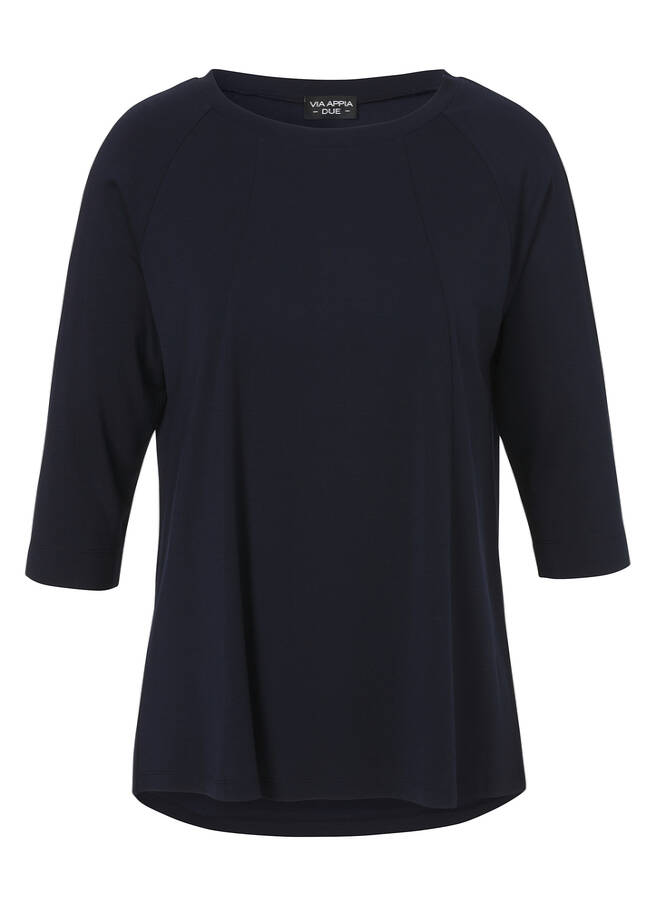 3/4-Arm Shirt Uni mit Ziernähten / 