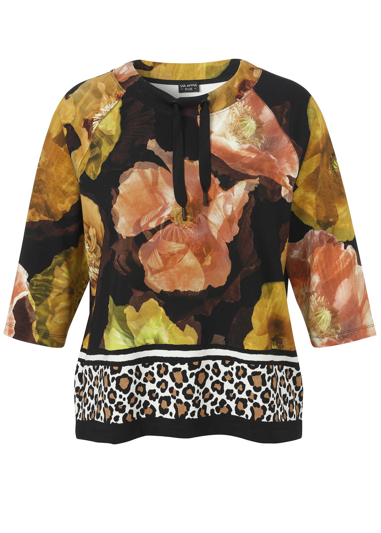 3/4-Arm Sweatshirt mit modischem Mustermix /