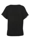 Print Blusenshirt mit schwarzem Rückteil / 