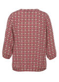Fließende Viskose-Print-Bluse mit Gummizugsaum / 