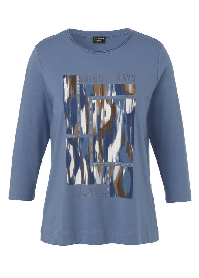 Softes 3/4-Arm-Shirt mit Front-Motiv bleu multicolor Frontansicht