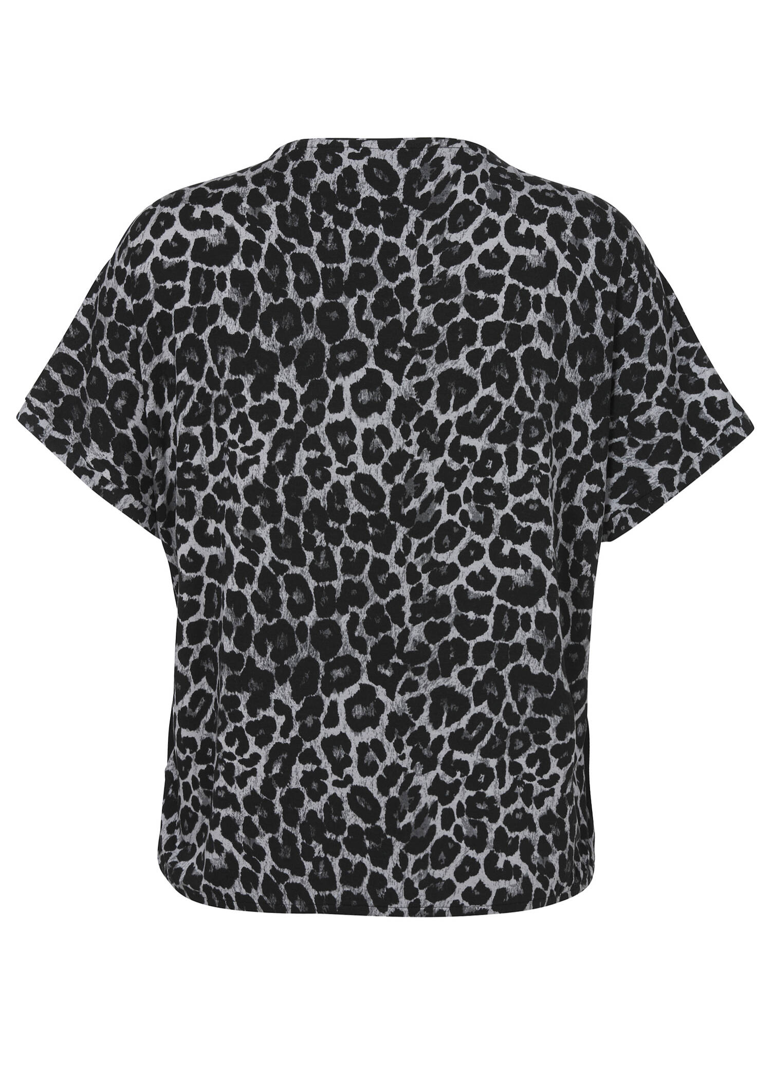 Schwarzes Shirt mit Leo-Details /