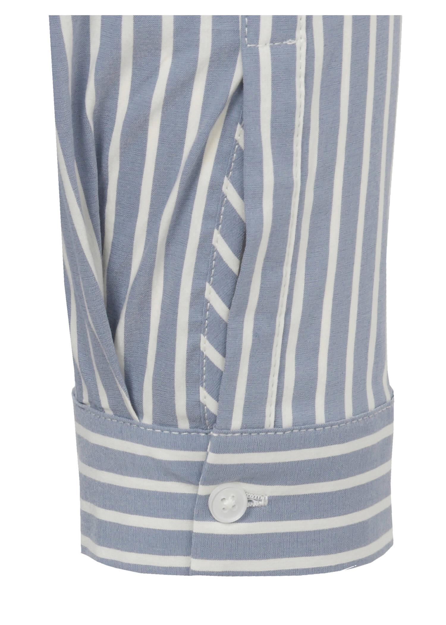 Hemdbluse längsgestreift Bleu-Creme / 