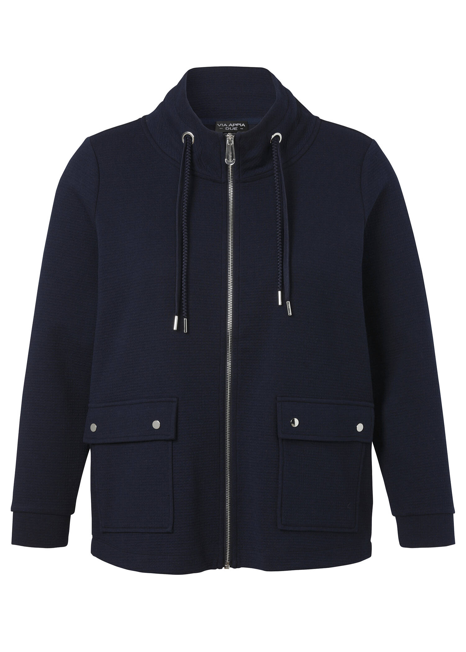 Dunkelblaue Jacke mit Stehkragen / 