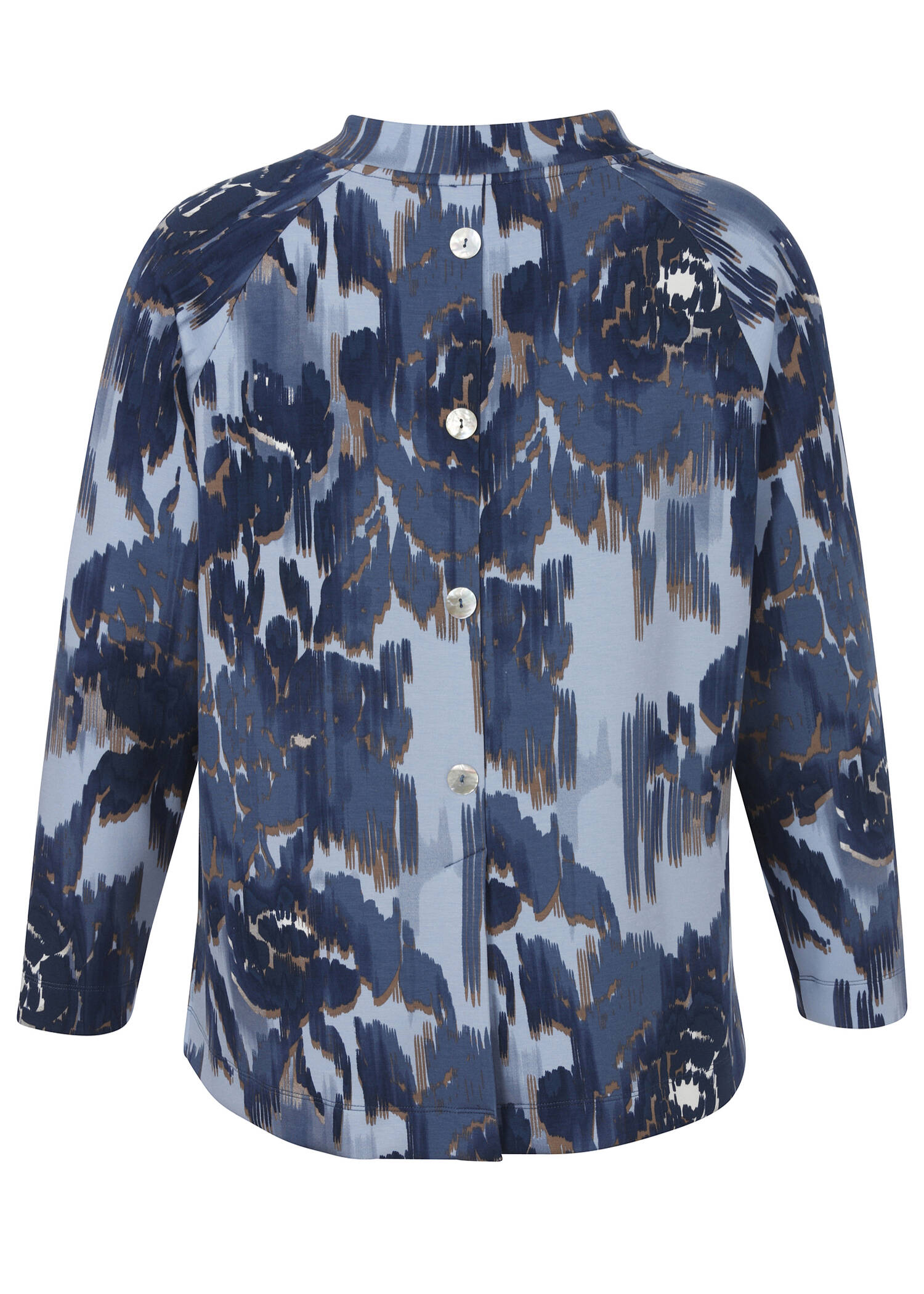 Stehkragen Sweatshirt mit Knöpfen im Rücken / 