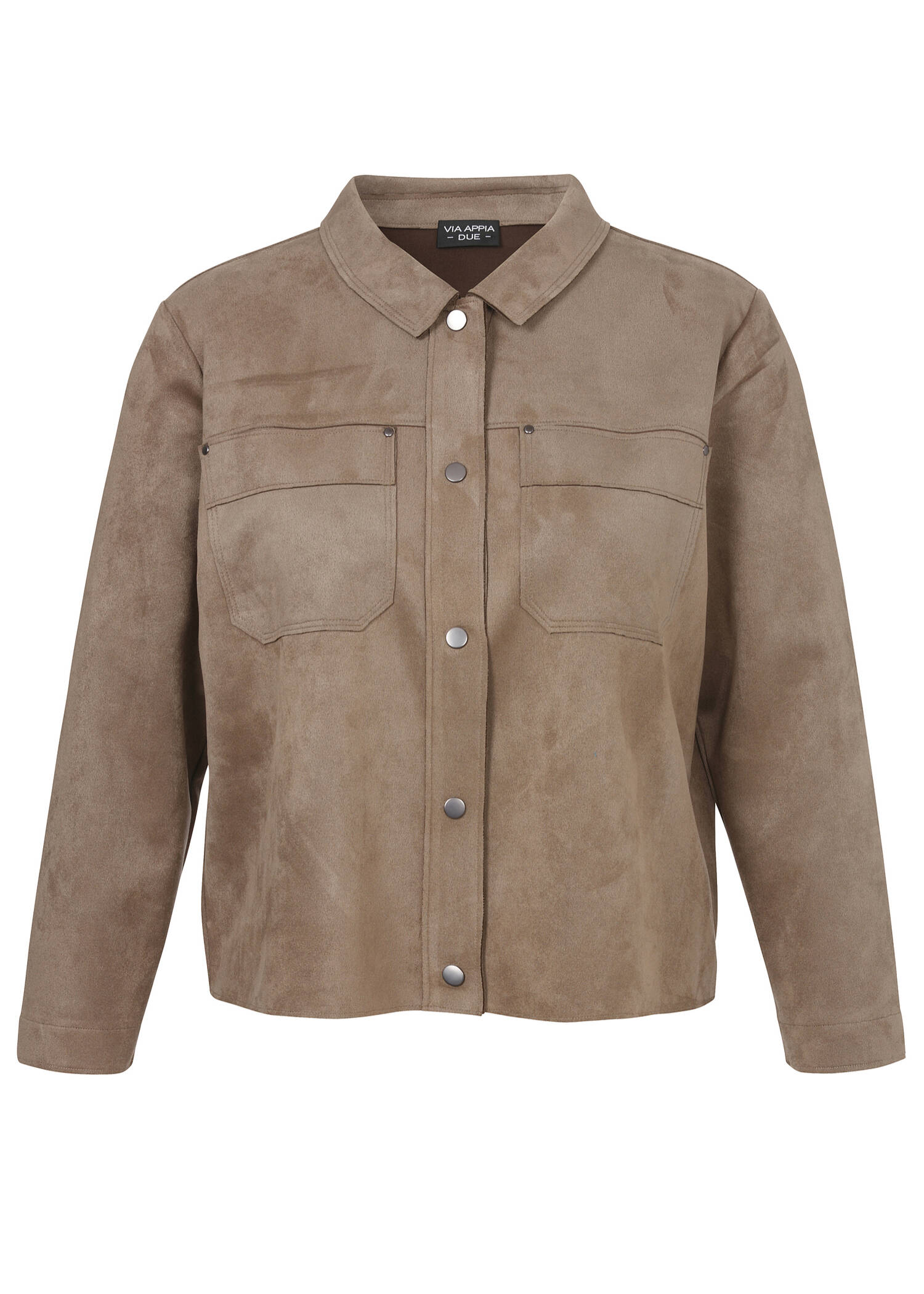 Jacke in Velours-Leder-Optik /